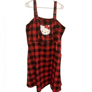 Hello Kitty Shein X Red Black Buffalo Plaid Jumper Sz 2XL